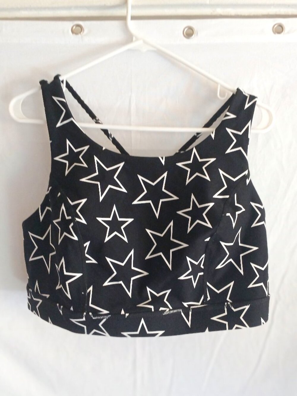 Torrid Star Print Strappy Active Crop Top Plus 2X Athleisure Y2K Black White